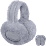 Warm earmuffs - Foldable, cute plush earmuffs - Soft and skin-friendly - Stylish and versatile - Protect your ears from the cold - grey