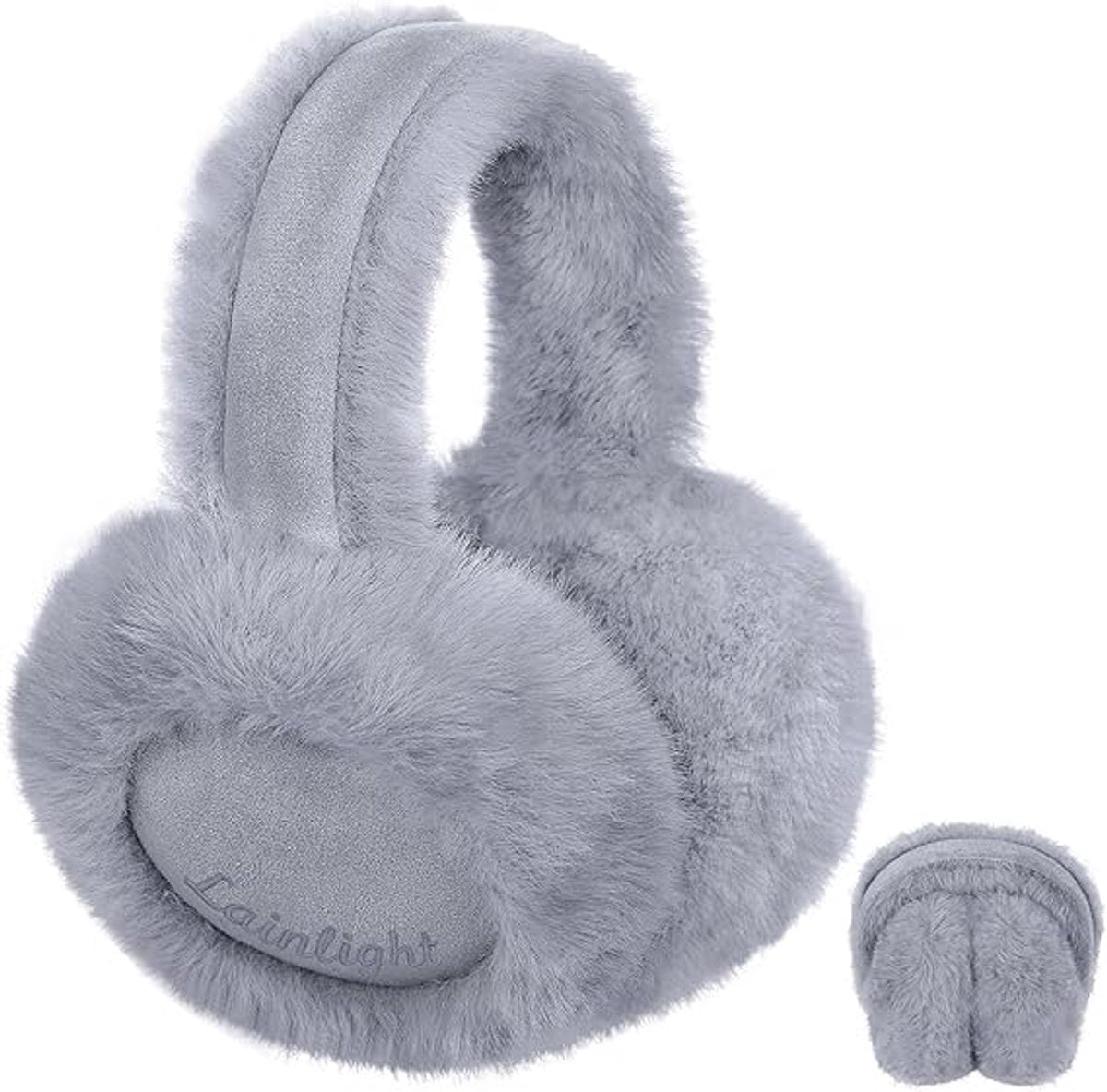 Warm earmuffs - Foldable, cute plush earmuffs - Soft and skin-friendly - Stylish and versatile - Protect your ears from the cold - grey