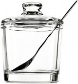piece Classic clear glass sugar bowl with lid Serving spoon Salt shaker Pepper Storage jar Spice jar Dispenser container Sugar box Condiment Spice racks Home kitchen holder