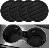 Car Coasters - 4-pack - Universal Non-slip Drink Holder - Built-in Decoration - Car Interior Accessories - Black