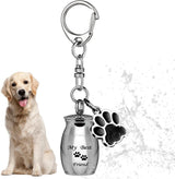 Pet Ash Keychain - Stainless Steel Paw - Waterproof - Ash Holder for Cats Dogs