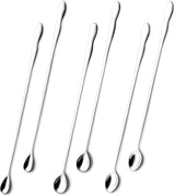 Coffee spoons - Iced tea spoons - Long-handled spoons - Stirring spoons for coffee, ice cream, and cocktails - Stainless steel stirrers - 32 cm dessert spoons (6-pack)