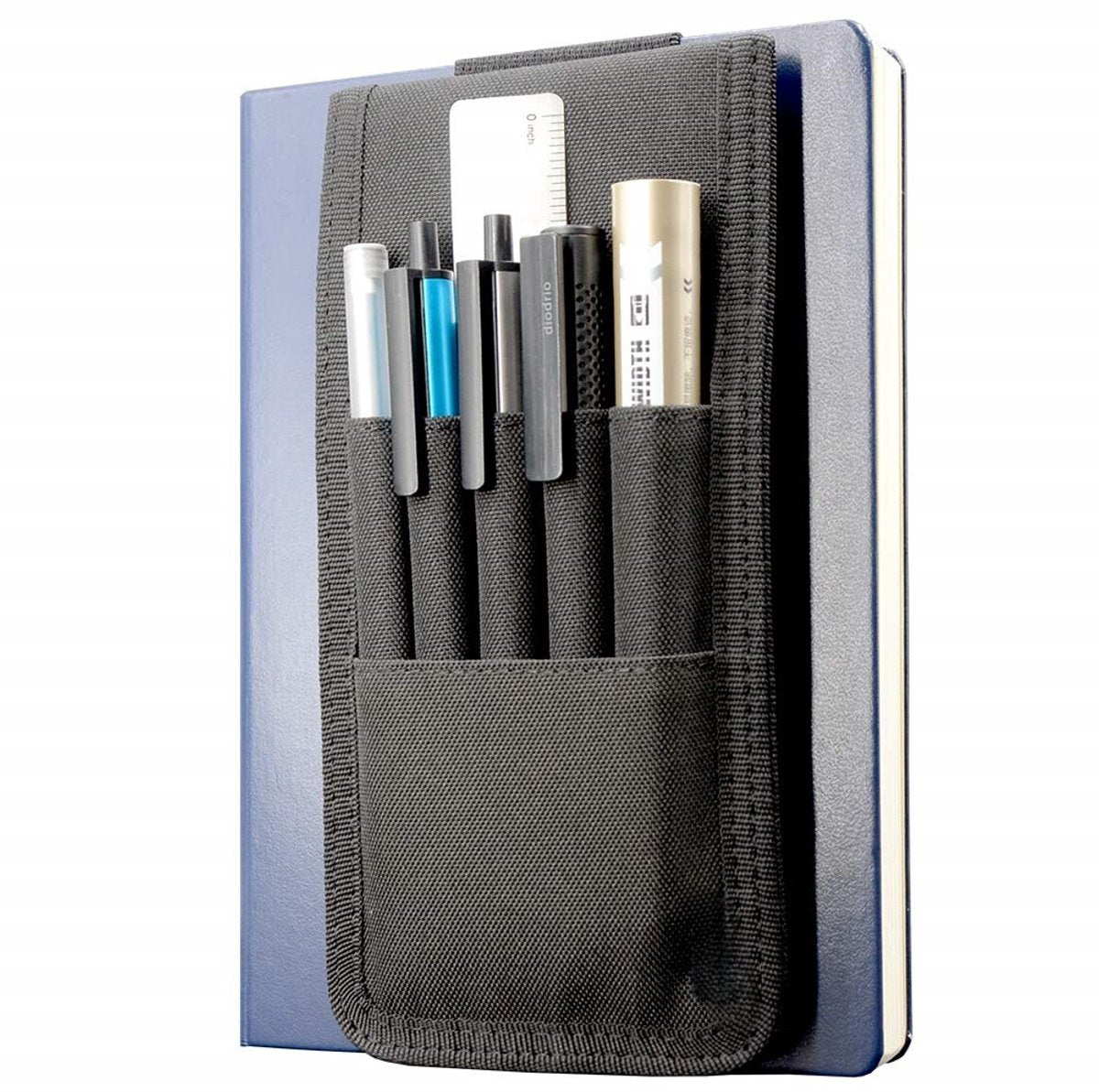 Adjustable pen holder - Velcro, 3 elastic bands - For hardcover diaries & planners