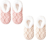 Women's Slipper Socks - Winter Warmth - Fluffy Sherpa lining - Ultra-comfortable for bare feet - One size (Washable)