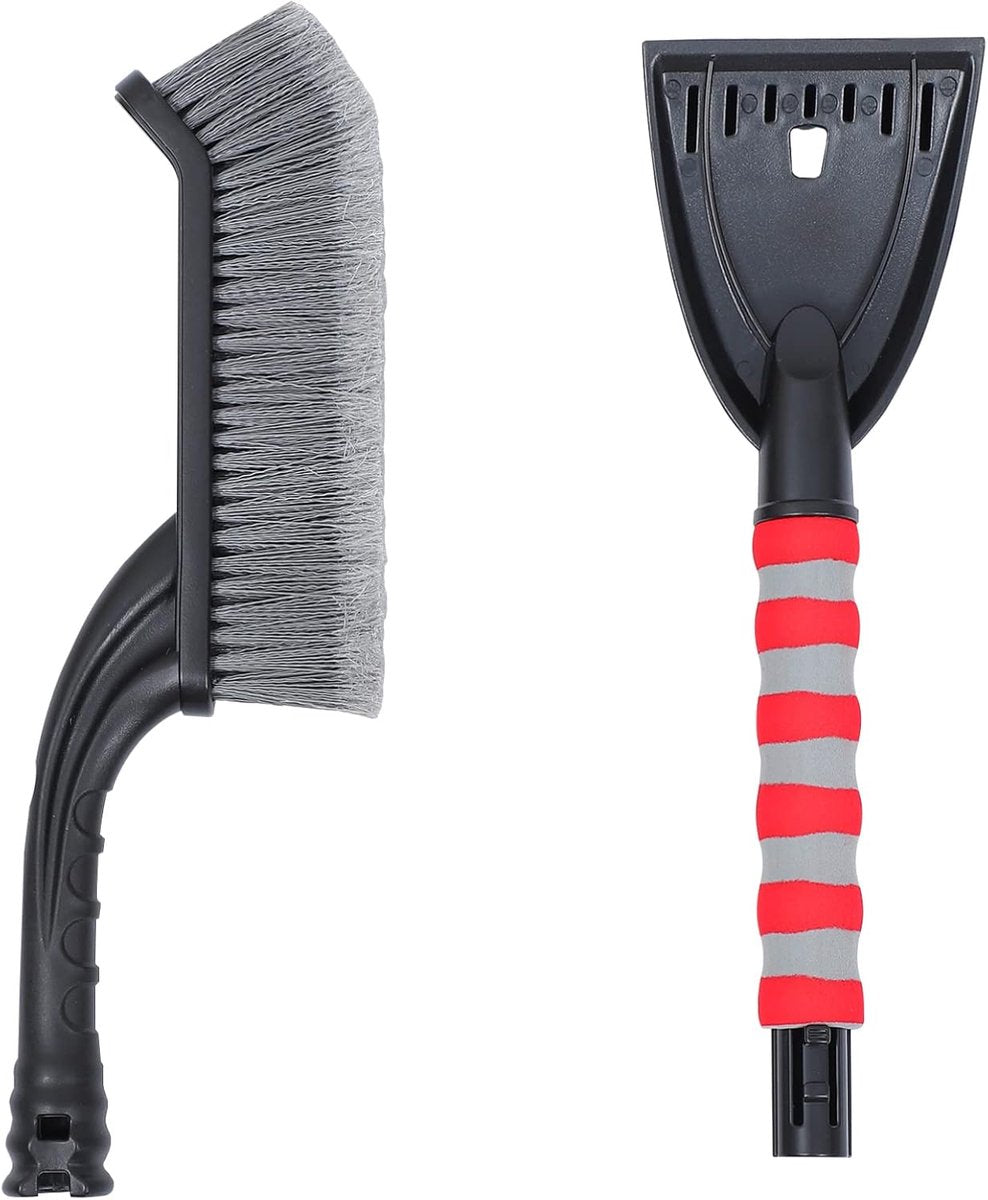 Snow Brush for Car - Two-in-One Ice Scraper - 25'' Ergonomic Handle - Winter Car Accessory