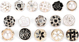 Blouse Brooch Buttons Set 16-piece – Soft enamel, random styles