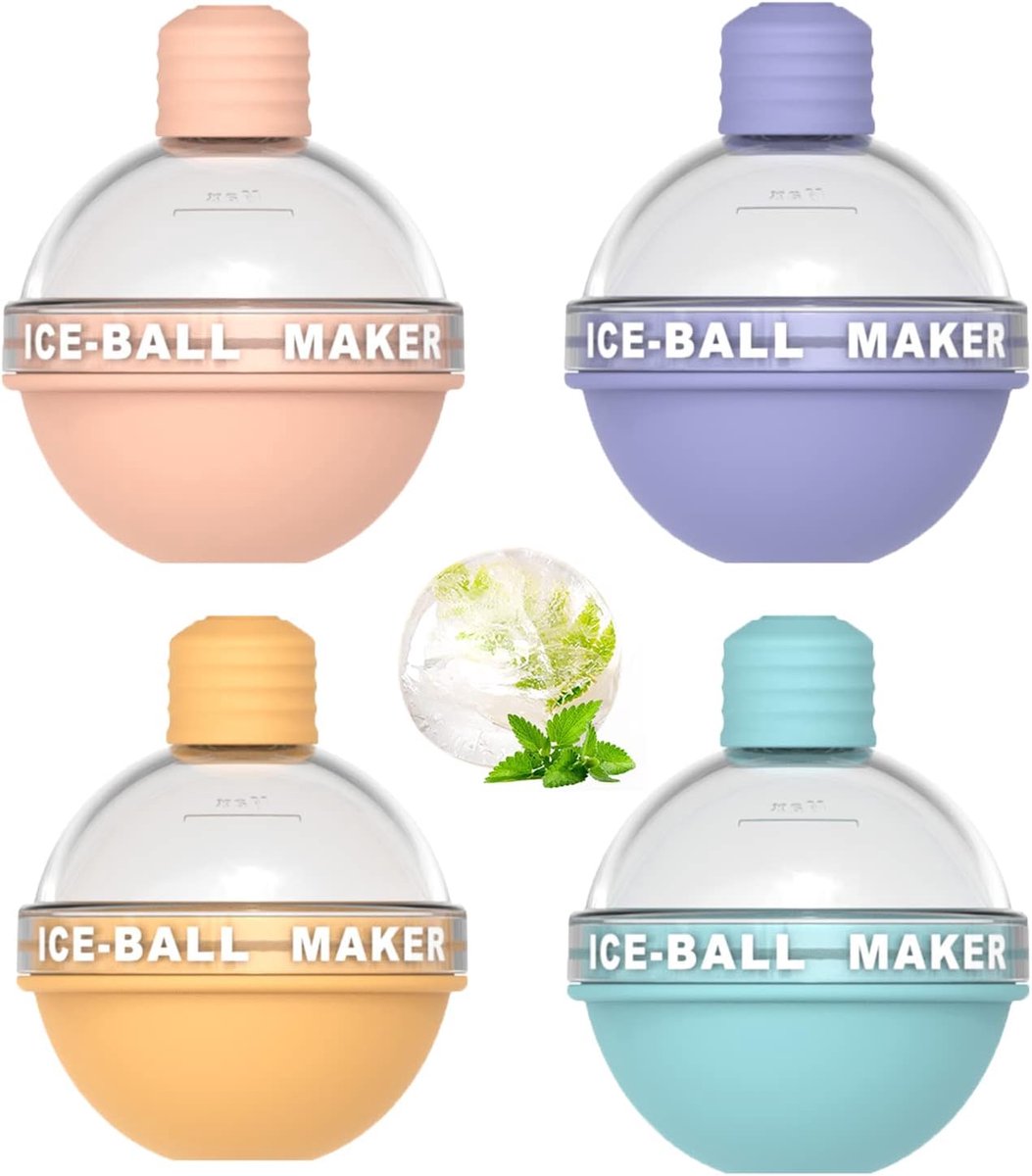 Silicone Ice Cream Ball Mold 4-Piece – Food Safe, for Whiskey