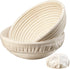 2-Pack Fermentation Basket - Bread Proofing Basket - 9 Inch Round Woven Basket - Includes Linen Lining - Handmade from Natural Reed