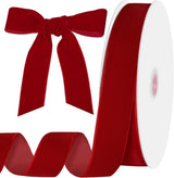 Red Velvet Ribbon – 2.5cm×22.5m, for gifts/Christmas decorations