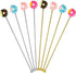 8 stainless steel stirrers - Donut cartoon design - Reusable stirrers for coffee and drinks - 7.5-inch long stirrers - Long-stem cocktail picks - Perfect as a donut gift and party decoration - 4 gold and 4 silver pieces
