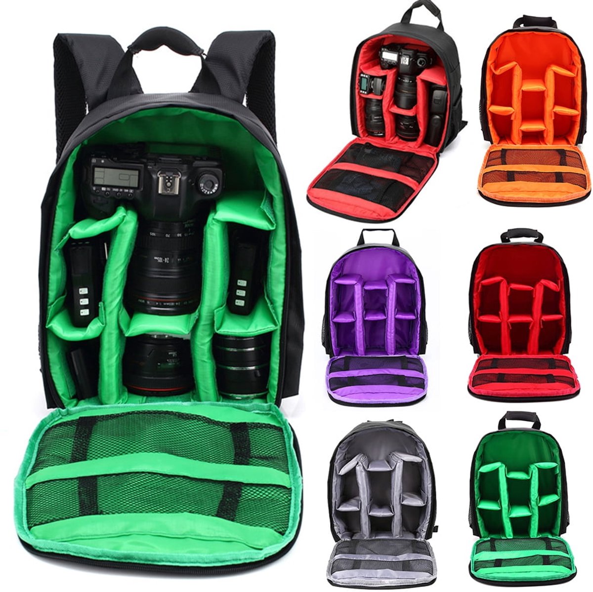 Professional waterproof outdoor photography SLR camera backpack travel bag - Green