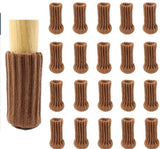 Chair leg protectors 24-pack – Brown, thick knit, non-slip socks