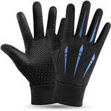 Full-finger winter gloves - touchscreen, fleece-lined, warm, thickened, waterproof, windproof, and non-slip for outdoor cycling.