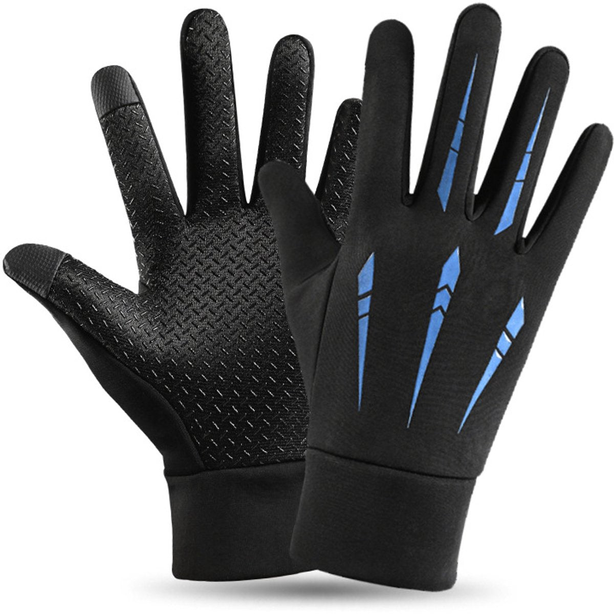 Full-finger winter gloves - touchscreen, fleece-lined, warm, thickened, waterproof, windproof, and non-slip for outdoor cycling.