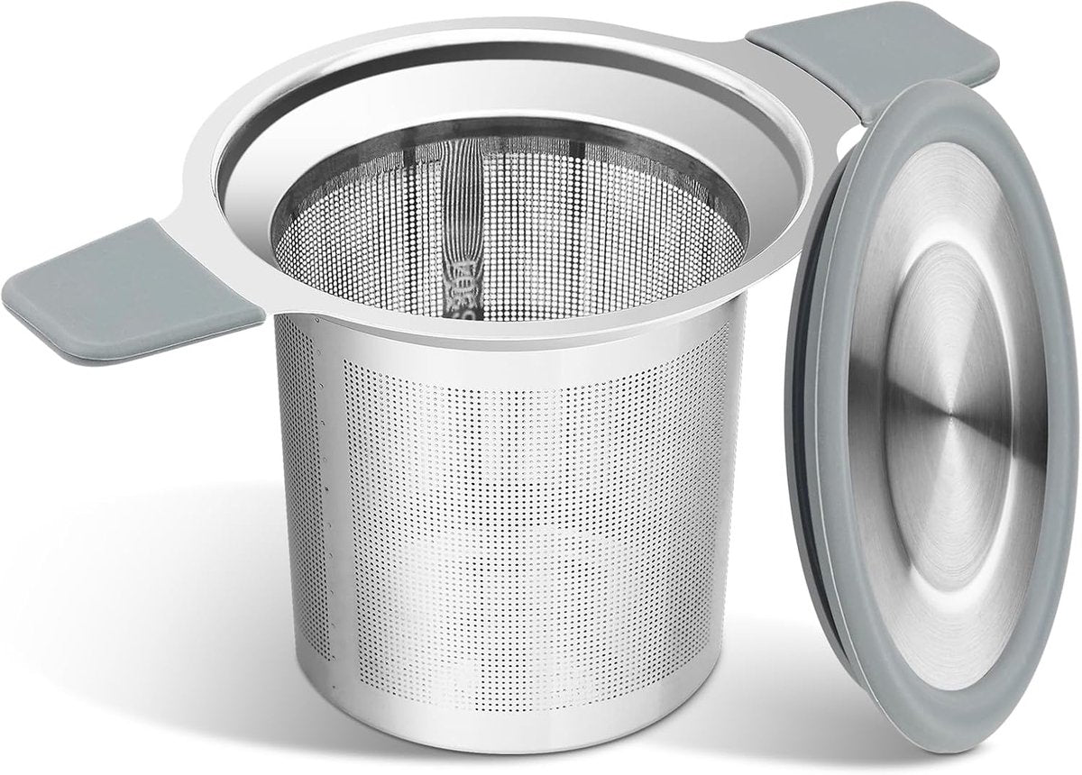 Tea infuser strainers - Stainless steel loose tea strainer with heat-resistant double handles - Extra fine mesh ball strainers - Diffuser holder filter for mugs