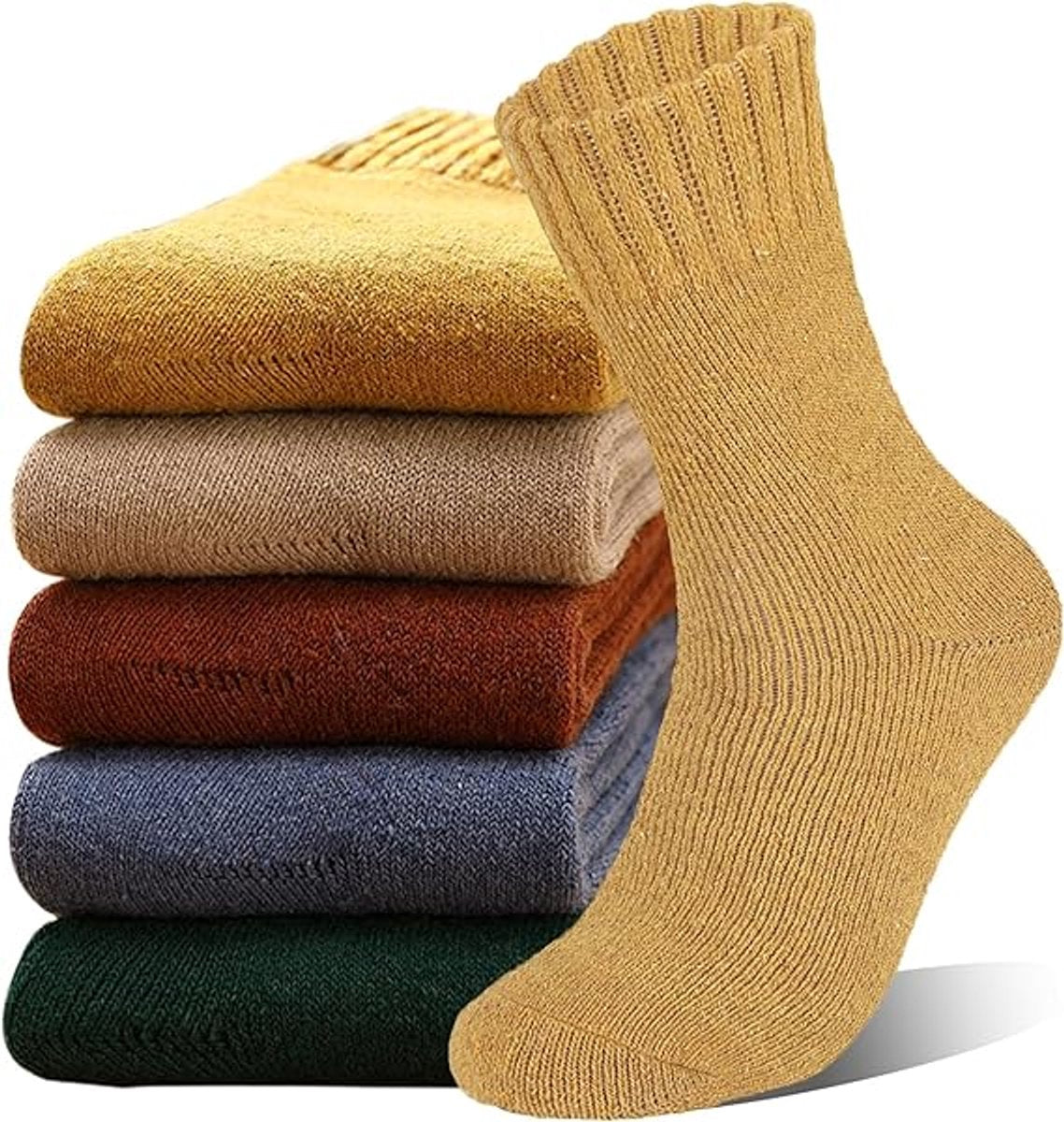 Warm winter socks for women - pack of 5 Pairs Thick Winter Socks - Thermal Men's Socks - extra thick warm socks - perfect birthday or Christmas gift - Non-slip Heel - sizes 35-42