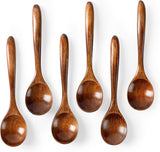 Wooden Spoons - 17cm Bamboo Spoons - Eco-friendly - Versatile Use - Perfect for Honey Jars & Jams (6-piece)