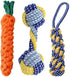 Dog toy - Cleans teeth - Knot & Carrot design - Durable braided cotton rope - Break-resistant chew toy - Suitable for puppies