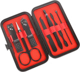 Black 7-piece nail clipper set - Includes nail clipper, nail trimmer, etc. - Manicure tools for home use - Suitable for travel and beauty - Portable travel set for beauty and nail care