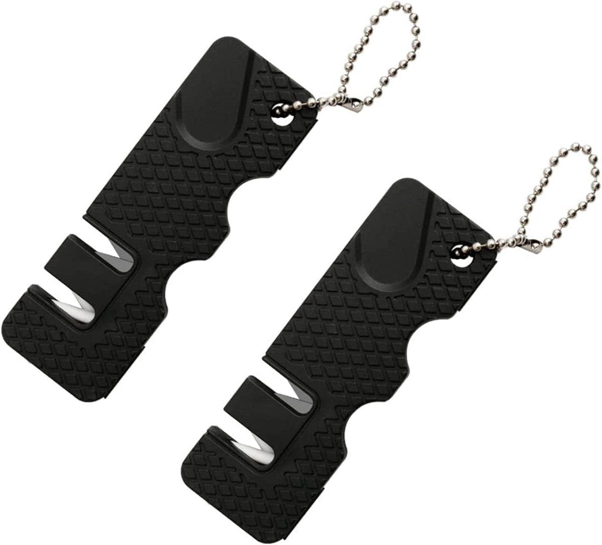 Knife Sharpener-Honing Steel - 2-pack mini Anti-Slip Sharpening Stones for Outdoor Tools, Kitchen, Multifunctional Portable Mini Sharpening Stones - Perfect for Outdoor Travel (Black)