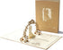 3D Pop-Up Wedding Card - Comes with a high-quality envelope - Suitable for wedding anniversaries, wedding gifts, birthdays, and wedding invitations (Gold)