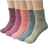 5-pair women's winter socks - extra thick and comfortable winter socks - knitted socks - warm and fun knitted socks - women's gifts