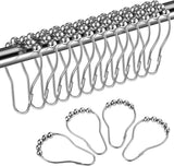Shower curtain rings - 12 shower curtain rings - Stainless steel sliding hooks - 12 individual hooks - 69x39 mm