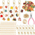 Autumn keychain making set - 60 autumn charms & 12 clips - plus accessories