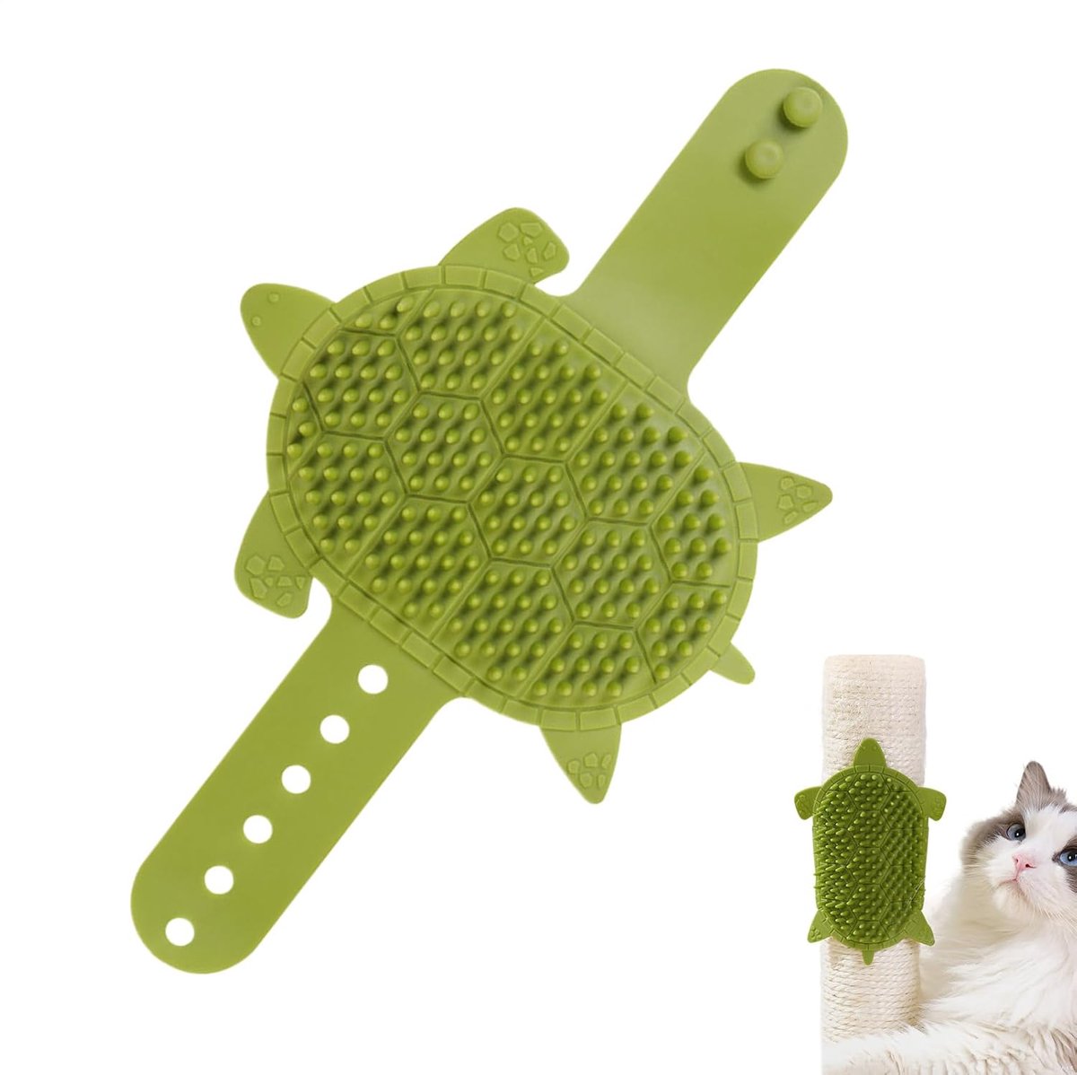 Self-Grooming Brush for Cats - Self-Massaging Scratching Post - Silicone Massager - Adjustable Scratching Post for Cats - Relieves Facial Itching - 203 Teeth Shedding Brush & Trimmer - Removable Storage Tray - Professional Hair Removal