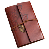 A6 Loose-Leaf Notebook 6 Holes - Synthetic PU Cover Retro - Unguided Paper 75 Sheets