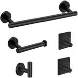5-piece Towel Rail Set – 304 Stainless Steel, Black, Bathroom