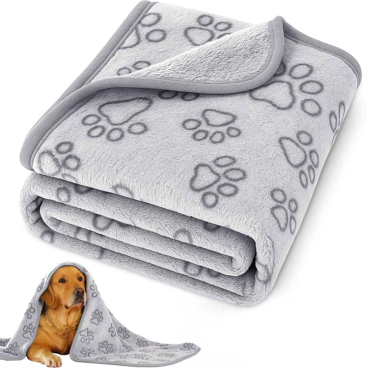 76x104cm Dog blankets for medium-sized dogs, cats, Premium soft dog blankets for small dogs, washable, Puppy blanket, Dog supplies for puppies (grey)