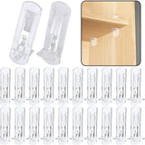 Support nails - 20 plastic shelf support nails with snap closure - 6 mm shelf nails - self-locking bracket clips - transparent shelf nails - suitable for kitchen cabinets, furniture, and bookshelves - 6 mm nails x 5/8 inch thick shelves