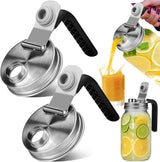 Mason Jar Lids - Stainless Steel Pouring Spout with Leak-Proof Seal - For Mason Jars, tear-resistant, leak-proof, airtight lid, for drinks, salad, dressing, and food storage