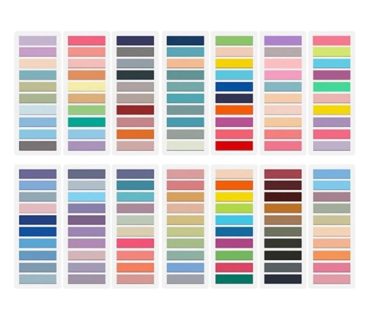 Color index stickers 2000-piece 1.6×0.5 inch – PET, page markers