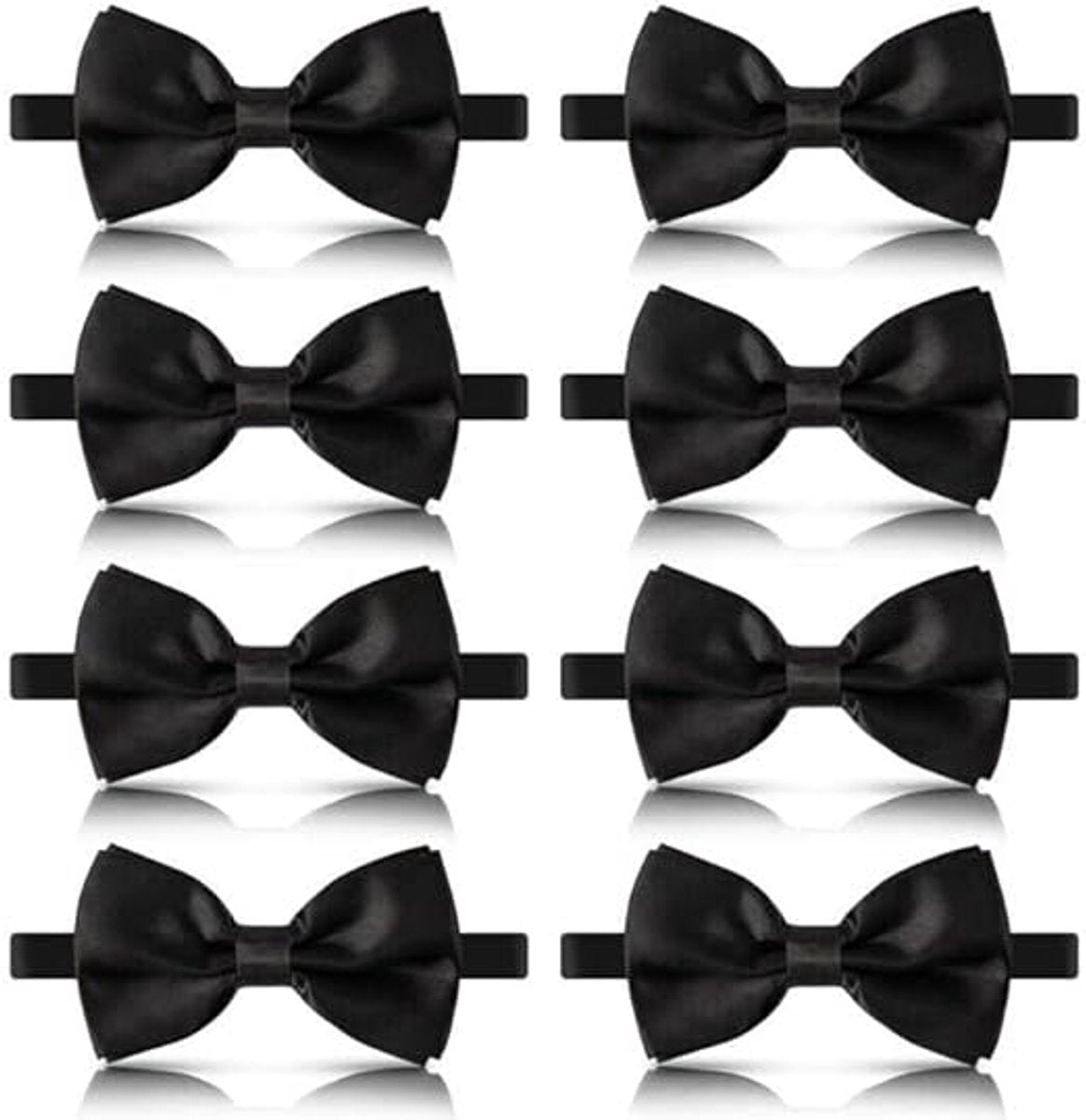 8 men's bow ties, pre-tied men's bow ties, adjustable satin bow tie for all ages