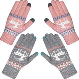 Women's winter gloves - Snowflake print Warm touchscreen gloves - Unisex - Reusable