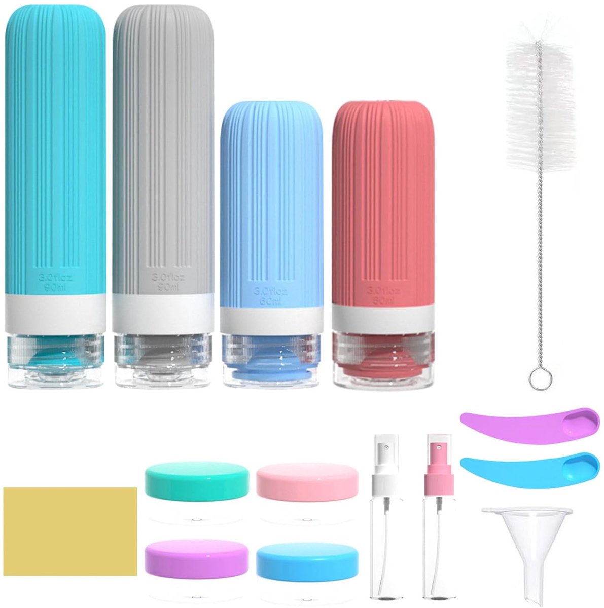 Travel Bottles with Case - Travel Accessories - Cosmetic Jars - Travel Bottles - Suitable for Toiletries - Eco-Friendly and Portable (1 piece)