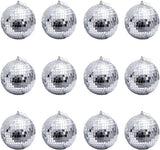 12 1.2-inch silver mirrored disco ball Christmas tree ornaments - suitable for family parties, Christmas decorations for weddings - create light effects