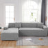 Waterproof sofa cover - Light grey jacquard leaf pattern - For single sofa (90-140 cm)