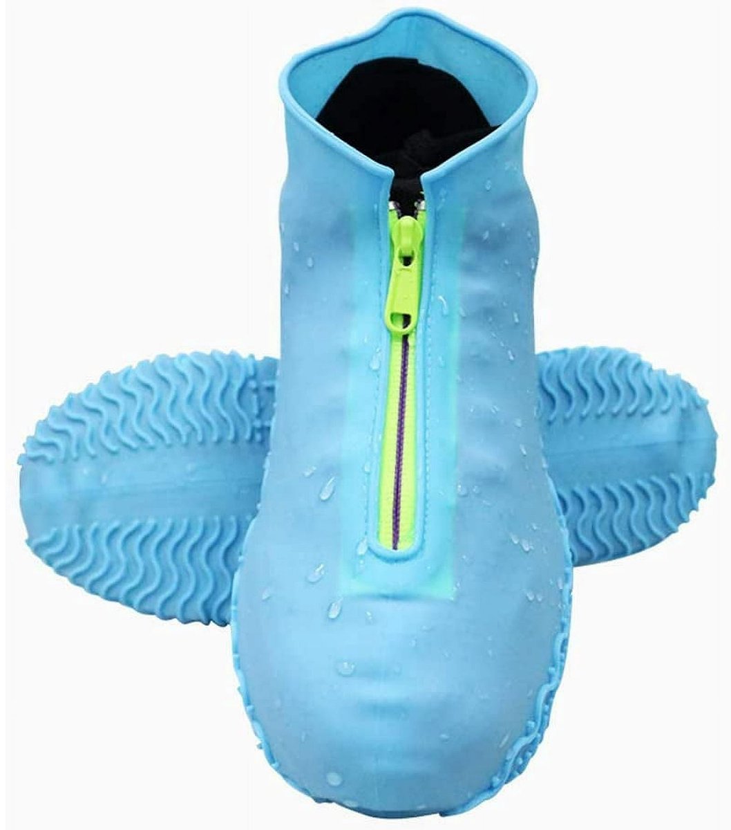 Waterproof shoe covers - Rain boot covers - Non-slip rain boots - Overshoe-style rain boots - Blue - Size 39-42
