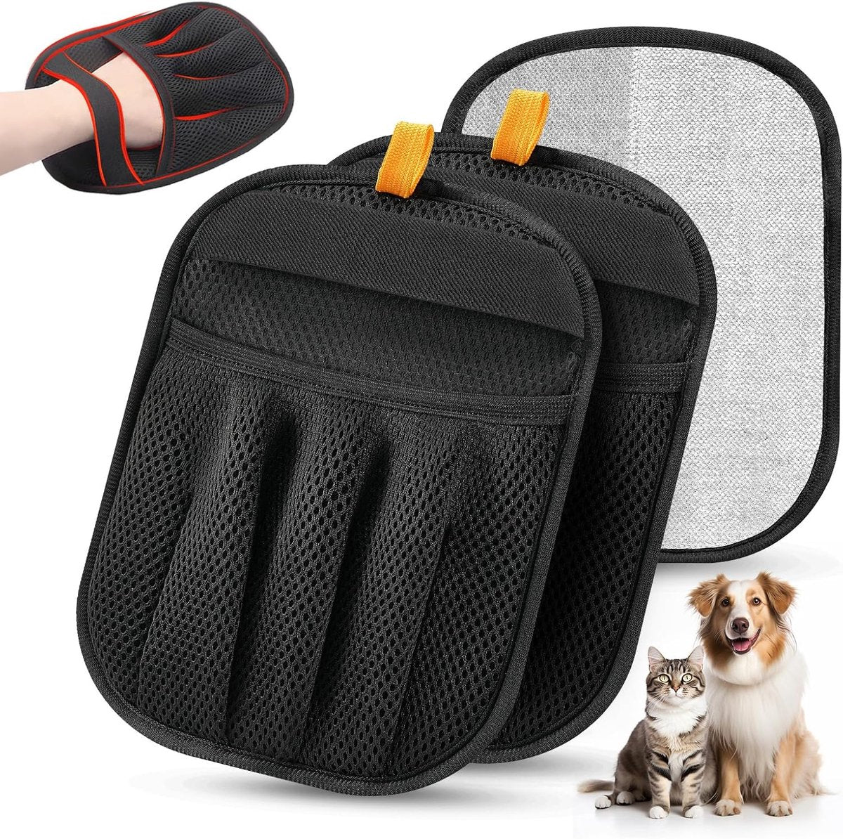 cat hair remover - Pet hair remover - 2 pieces pets - Gloves for animal hair - Five-finger electrostatic gloves with animal hair