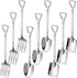 9-Piece Silver Dessert Cutlery Set - Stainless Steel - 3 Spatulas/3 Pointed Spoons/3 Spoons