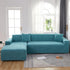 Waterproof sofa cover - Bright blue jacquard leaf pattern - For 2-seater sofa (145-180 cm)