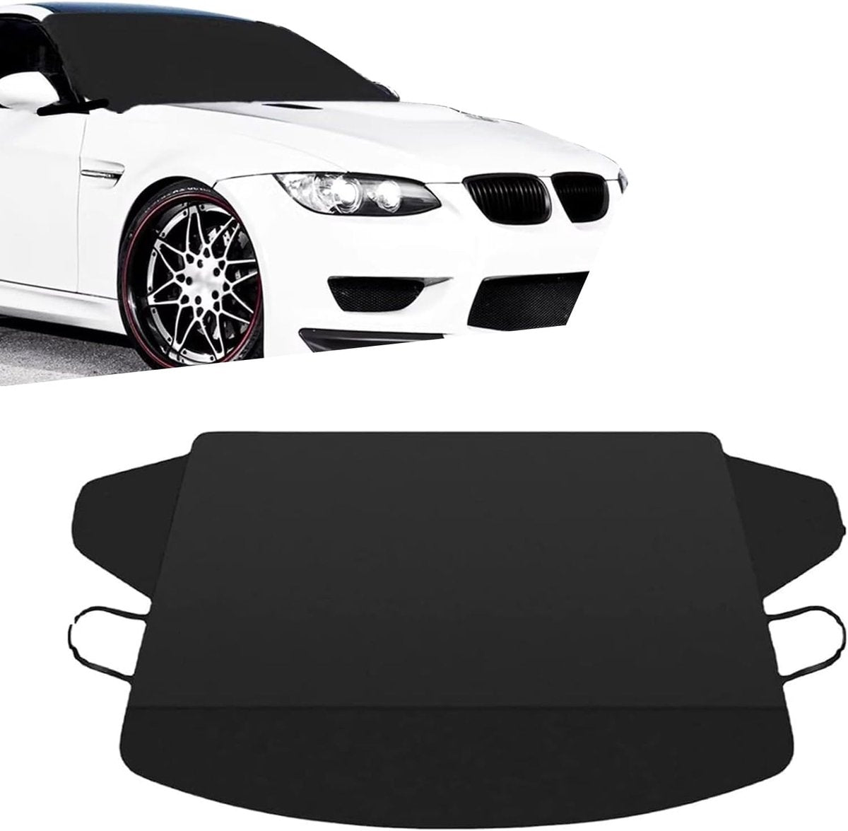 Car Window Protection - Windproof and Snowproof - 600D Oxford Fabric Windscreen Protection - Universal Type - Suitable for most cars