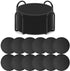 Silicone Coasters with Holder - Set of 12 - Coasters for Glasses - Coaster Set - Round Coaster Design - Coasters - Anti-Slip - Heat Resistant - Black - Gift
