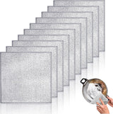 Dishcloths - 10 Pieces - String Dishcloths - Dishcloths - Silver Thread Cloths - Cleaning Cloths - Scouring Pad - Reusable - Multifunctional - For Cleaning Pans, Stoves, Baking Trays, Ovens and Grills - For Stubborn Stains - 20x20cm