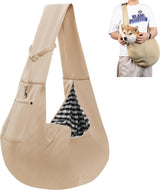 Dog Carrier Bag - Dog Sling - Waterproof - Dog Bag - Cat Travel Bag - Dog Carrier - Pet Carrier Bag Dog - Small Dog Front Carrier for Travel - Animal Carrier Bag - Max 10 Kg - Dog Carrier Bag - For Cats, Dogs and Pets - Khaki