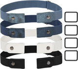 Buckleless Belt - 4 Pieces Buckle-Free & Elastic Belt for Women & Men - Elastic Belt - Elastic Belt Without Buckle - 3cm Wide - Elastic Trouser Belt Without Buckle - Belt Without Buckle - Buckle-Free Belt - Maternity Belt - Belt Without Holes