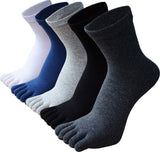 Toe Socks - Toe Socks - 5 Pairs - Yoga Socks - Cotton - Smooth Toe Seam - No Annoying Seams - Runner Toe Socks - Toe Socks - Toesocks - Flip-flop Socks - Men's Size 40/46 - Antibacterial - Breathable - Comfortable Socks